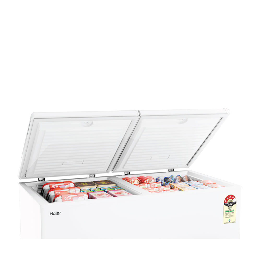 Haier Deep Freezer 320L, Hard Top Convertible Double Door (White)
